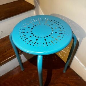 Blue Metal Stool